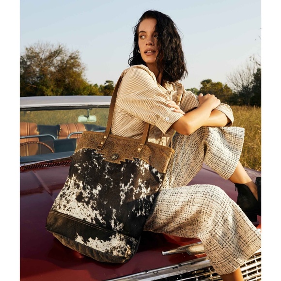 MYRA BAG SOOTY SPECKS CANVAS & HAIRON - Picture 2 of 6